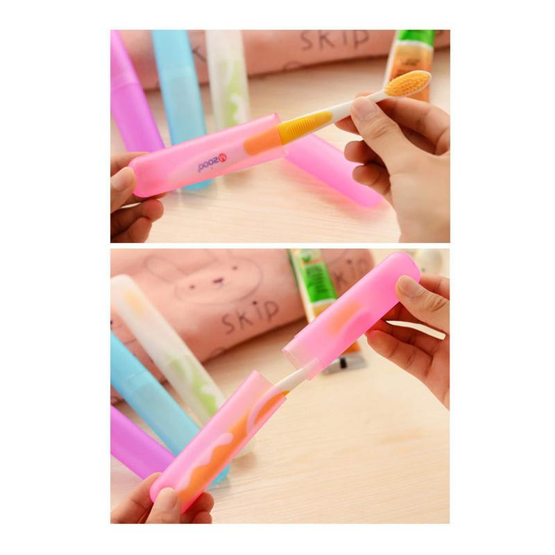 4 Colors Travel Portable Toothbrush Case Storage Holder Outdoor Travel Hiking Camping Toothrush Cap Case Box for Family