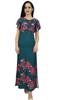 Bimba Women's Sleeve Black Floral Maxi Dress Georgette Summer Wear-14