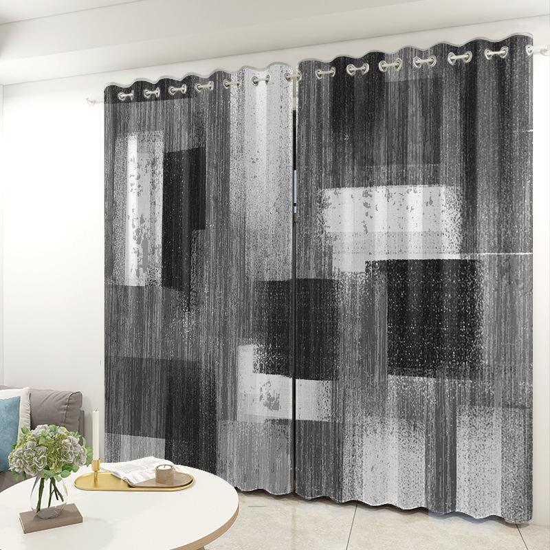 Geometric Curtain Bedroom Living Room Balcony Blackout Curtain Office Hotel Insulation Curtain