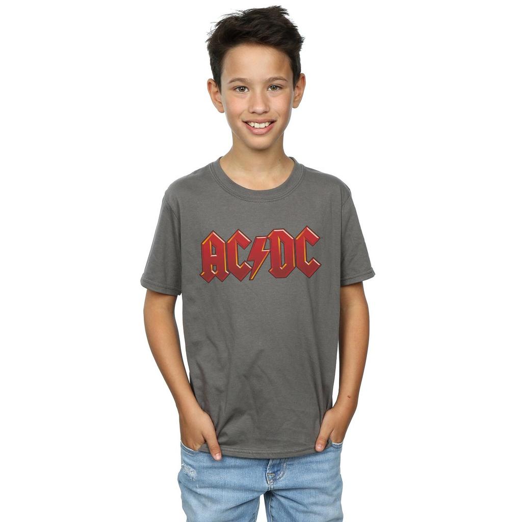 AC/DC Camiseta masculina com logotipo vermelho escuro