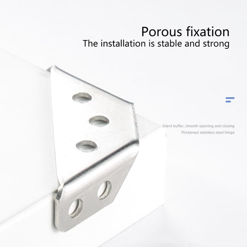 100Pcs Stainless Steel Furniture Corner Connector Cabinet Support Fixing Frame Corners Brace for Wood, Shelf Supports