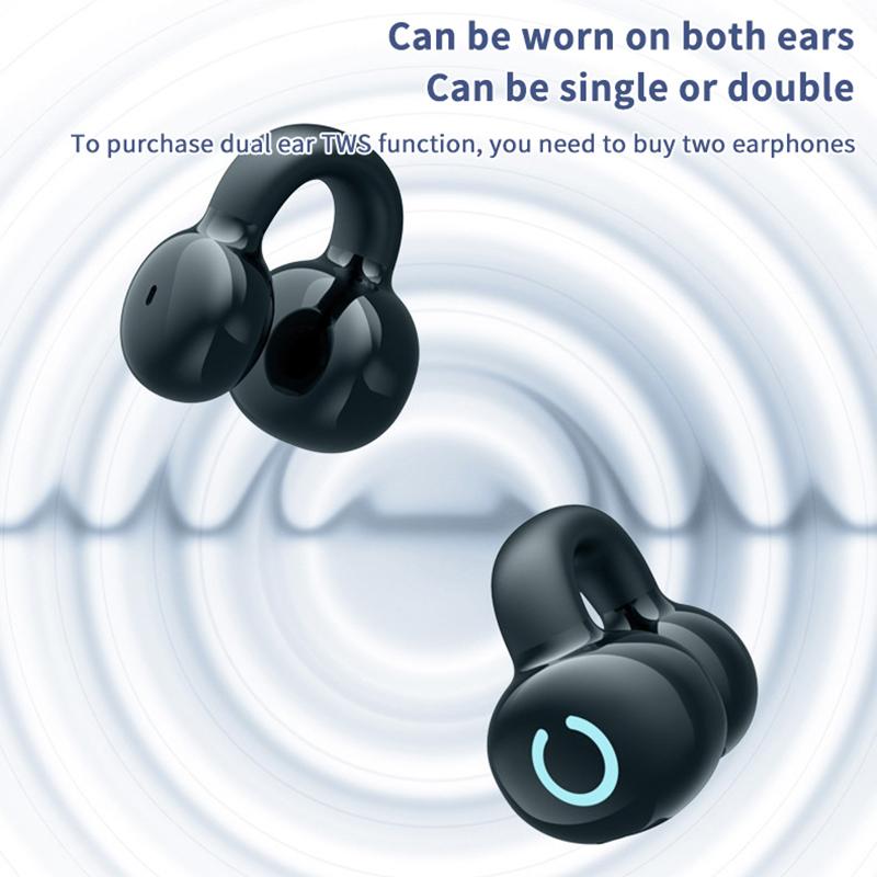 Wireless Earbuds Bluetooth Headset Clip Ear Noise Reduction Earphone Single Ear Headphones For Sport Running Music Headset