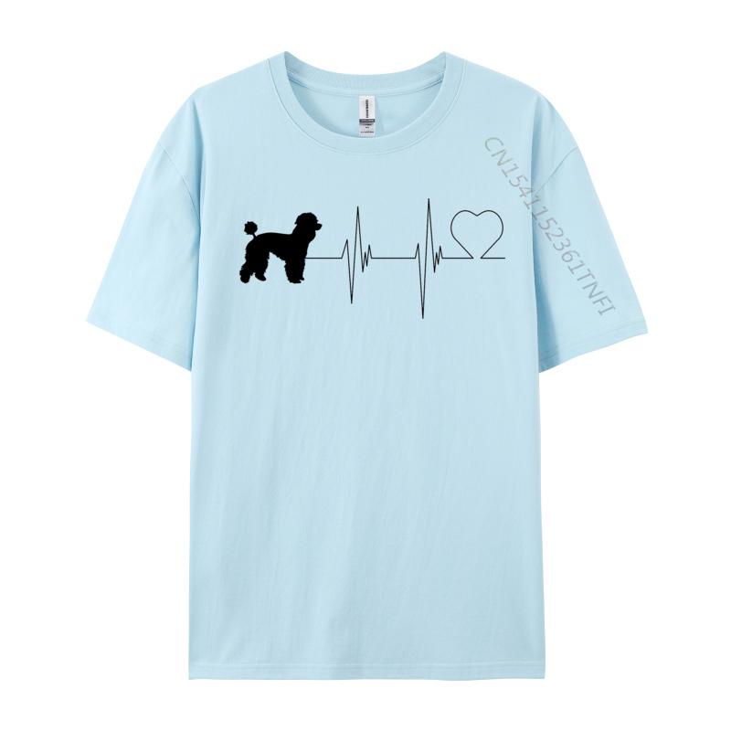 Poodle Dog Heartbeat Lover TShirt 2024 Newest Print Unisexs Cotton Tops Shirts Custom Awesome Anime T Shirts