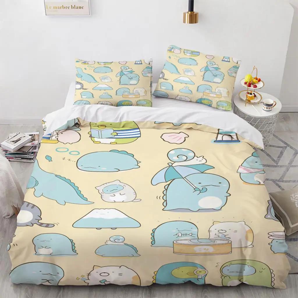 Japanese Cartoon Sumikko Gurashi Anime Bedding Set Kawaii Cute Sumikkogurashis Duvet Cover Quilt Cover Pillowcase Queen King