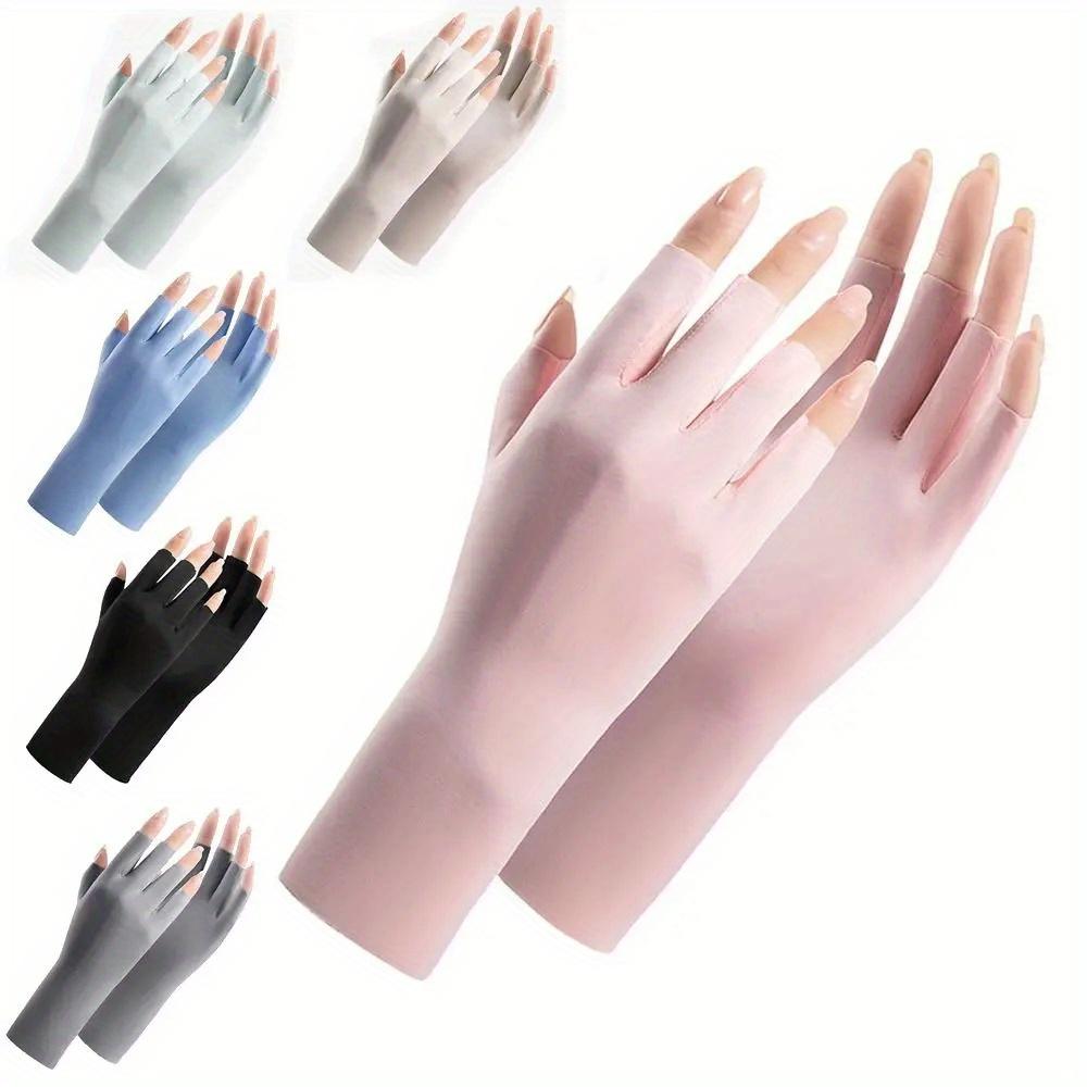1 Pair Fingerless Gloves Summer Sunscreen Protection Multicolor Gloves Woman Driving Gloves Stretch Female Touchscreen