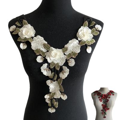 Computer Embroidery Red Three-Dimensional Hollow Lace, Water-Soluble Lace Clothing Accessories Diy