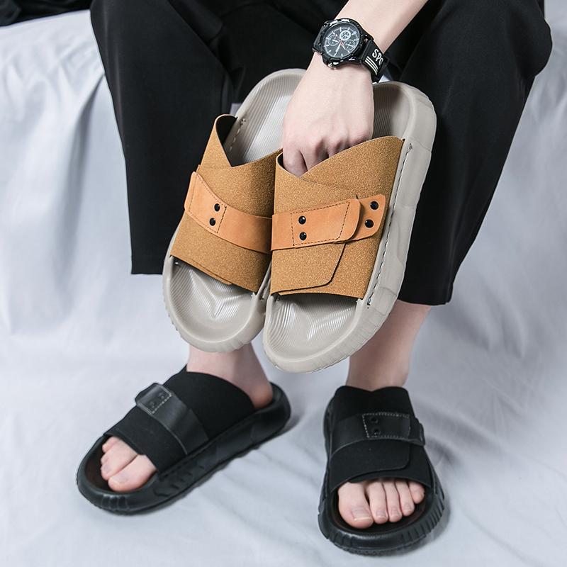 Mode Sommar Herr Mode Trendiga Tofflor Svart Brun Halkfria Lättsula Bekväma Högkvalitativa Strandtofflor 38-45 Herrtofflor