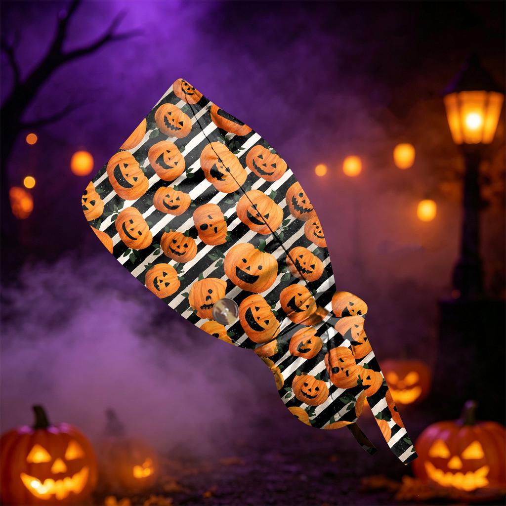 Women's Casual Halloween Printed Work for Ponytail, Shower and Hair Wrap