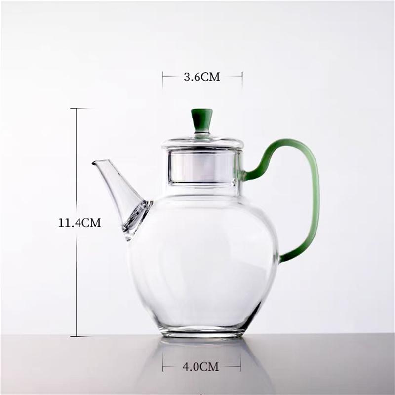 210ml High Borosilicate Small Glass Teapot Heat Resistance Tea Kettle Teaware Fruit Flower Kung Fu Tea Set Tea Brewing Tea Set