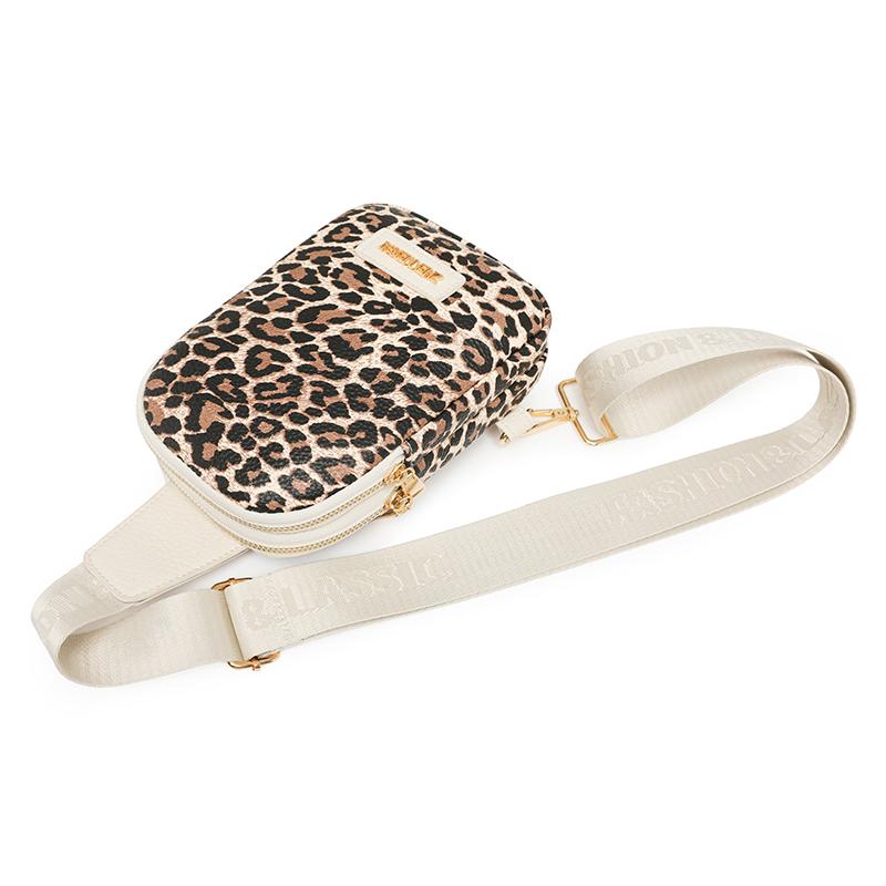 Women's Chest Bag Leopard Shoulder Crossbody Bag Lightweight Travel Satchel