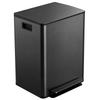 60L Dual Compartment Stainless Steel Bin, with Deodoriser Holders - Black