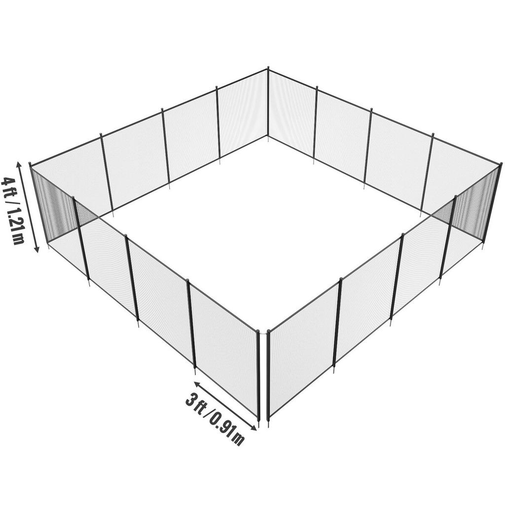 Pool Fence 4 X 48 FT Removable Pool Fences for Inground Pools Outdoor