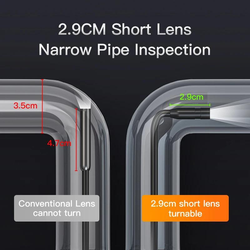 4.3 Inch IPS HD 1080P Dual Lens Pipe Inspection Borescope Car Sewer Checking Repair Tool Screen Industrial Endoscope Camera