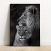 Charming Black Lion & Lioness Love Canvas Art - Frameless Wall Decor for Living Room, Bedroom, Home Office, Artistic Decoration