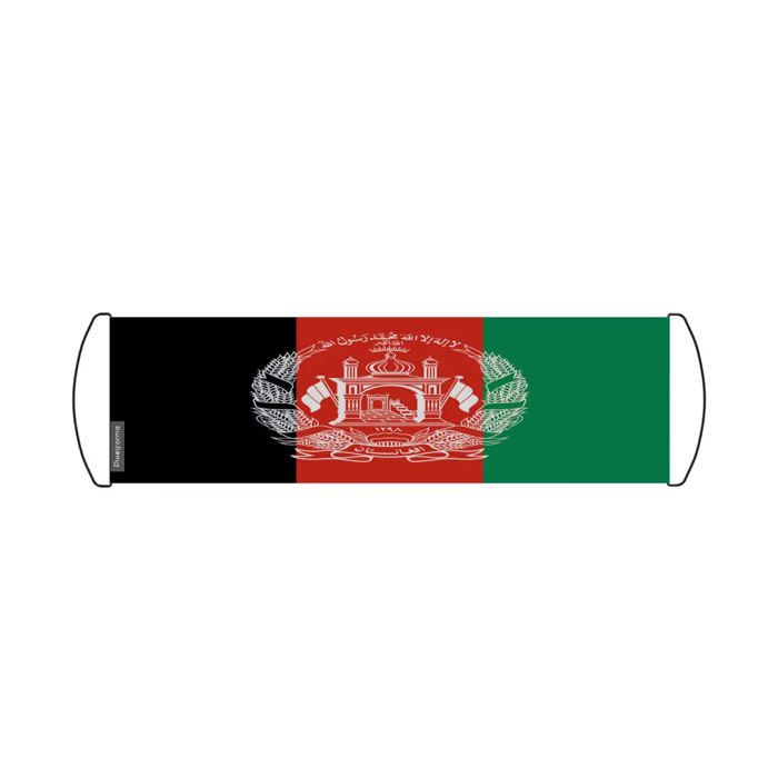 Drapeau - Multicolore - Afghanistan - 24 X 70 Cm - Tissu Imperméable - Impression Recto/verso