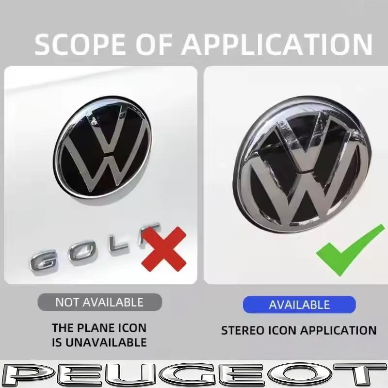 Car VW Logo Front Grille Trunk Decor Accessories For VW Golf Tiguan T-Roc Polo Passat ID.4 T-Cross ID.3 Taigo ID.7 Atlas Beetle Os5