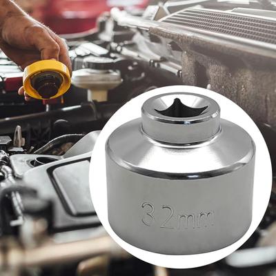 32mm Filter Cap Removal Tool 3/8" Drive Oil Pan Disassembly for Professional Maintenance
