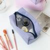 Striped Makeup Bags for Women Pink Purple Cosmetic Organizer Zipper Pouch Travel Storage Bag
