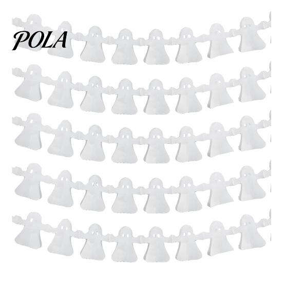 Decorative Holiday Cloth 5 Pcs 10FT Halloween Banner, Spooky Spider Bat Skull Ghost Themed Party Decorations Pumpkin Hanging Bunting Garland