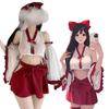 Fille de Sanctuaire Miko Cosplay Tenue Sexy de Fille de Sanctuaire Vêtement Japonais Sous-vêtements Extrêmement Érotiques Costume Lingerie Babydoll Anime Adulte Nouvel An