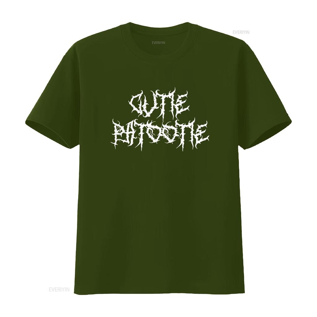 Cutie Patootie T-Shirt Lustiger Heavy Metal Stil mit Gothic-Schrift Alternative Kleidung für Schweiß-Liebhaber Vintage Gewaschen Weich