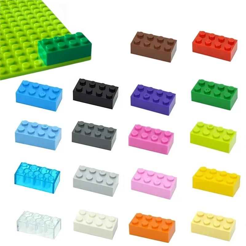 35pcs 2x4 Dots DIY Plastic Building Blocks Figures Thick Bricks Size Compatible with 3001 Educational Creative Toy
