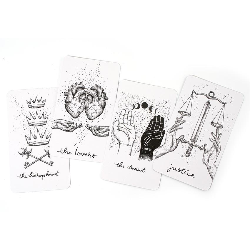 12x7 cm Manual de hârtie The Wandering Moon Tarot Deck Joc de cărți