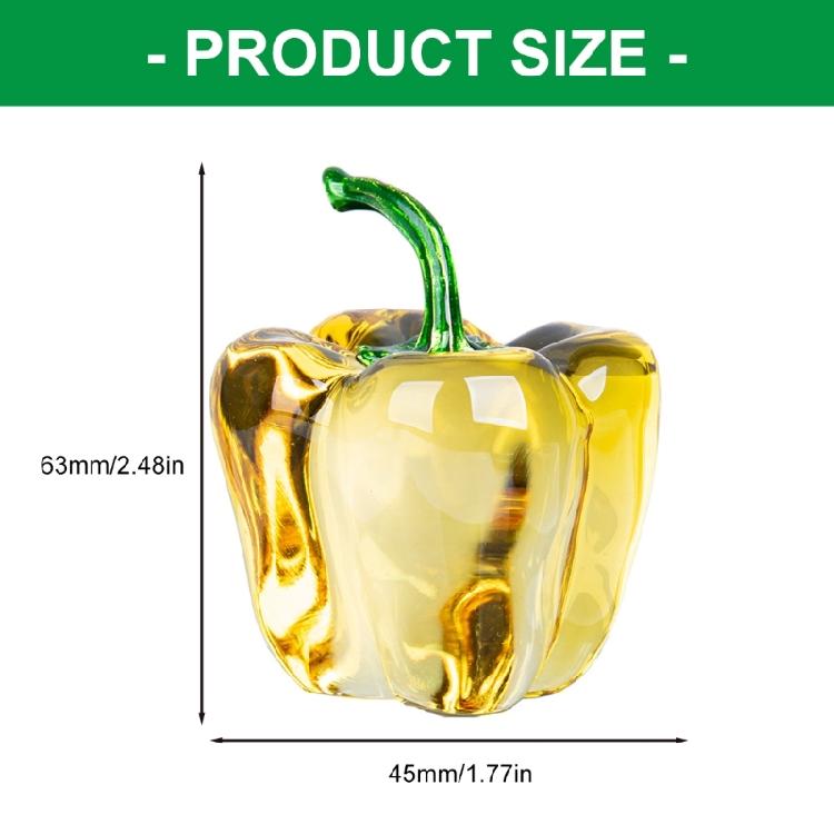 Shatterproof Crystal Peppers Decorative Centerpieces For Bookshelfs Office Desk Photography Styling 45mm Glass