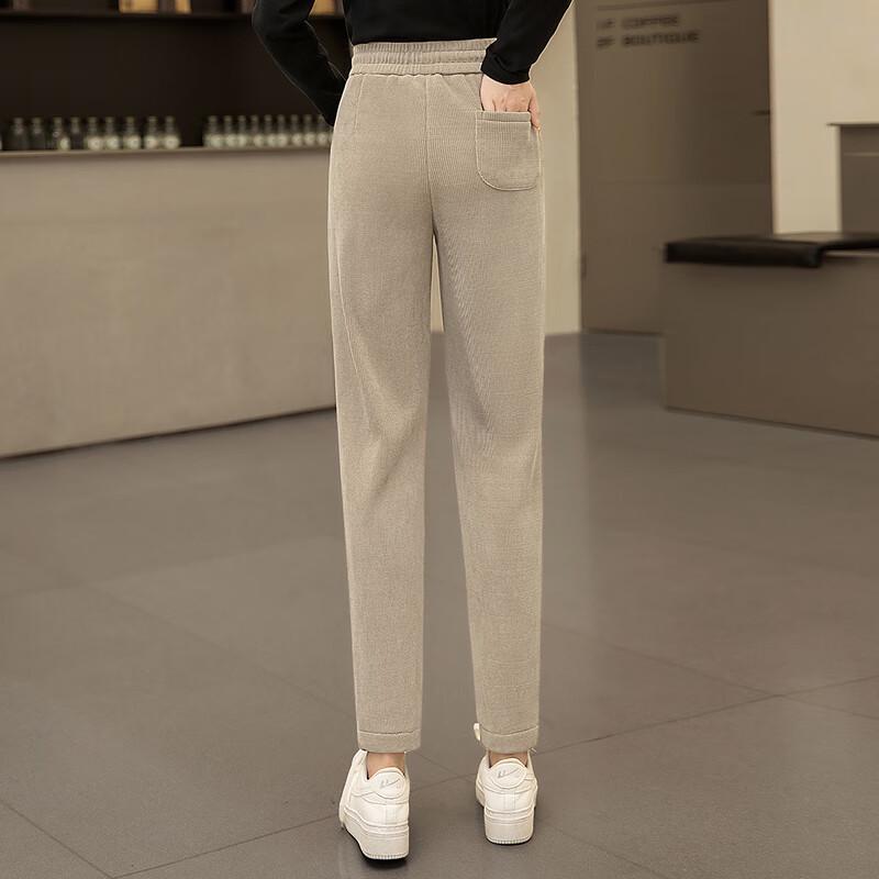 2025 Winter Women's High-Waist Drawstring Fleece-Lined Casual Pants