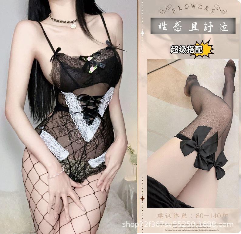 Sexy lingerie girl small fresh pink pajamas back cross strap sexy miniskirt women's suit underwear