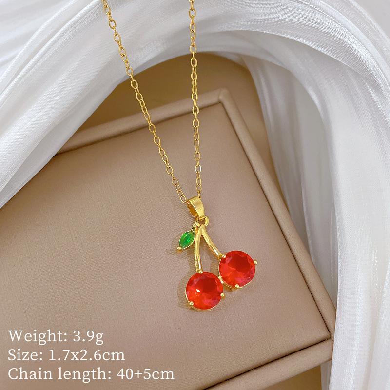 Multi-Element Style Copper Micro-Inlaid Necklace Combination Female Real Gold Electroplated Exquisite Collarbone Chain