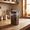 Transparent Vacuum Coffee Canisters Glass Coffee Beans Storage Bottle  Kitchen Storage