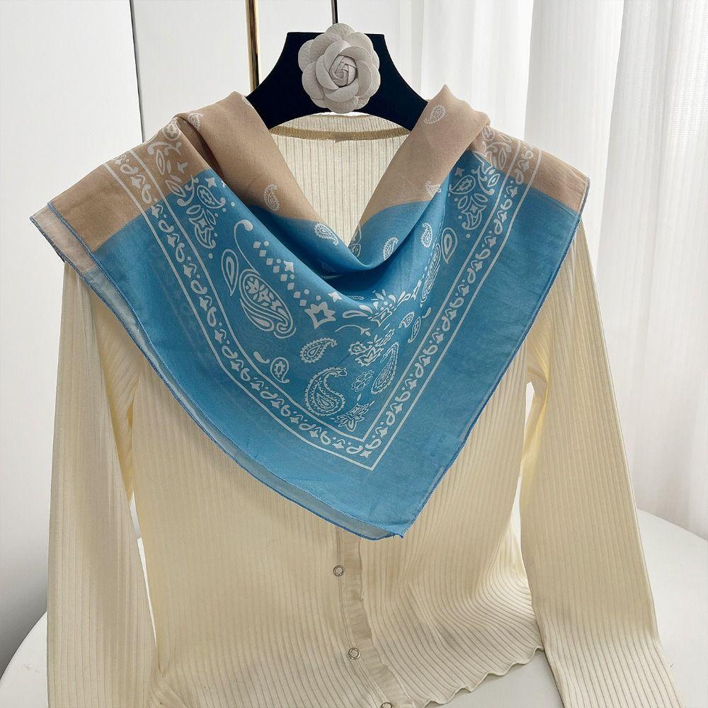 Thin Cotton Square Scarf Korean Small Scarves Cashew Nut Print Silk Scarf Clothing Accessories