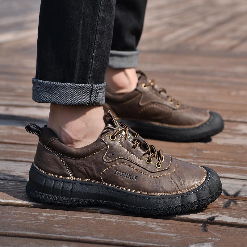 Mode Neuankömmling Leder Wanderschuhe Verschleißfest Outdoor Sport Herrenschuhe Schnürschuhe Herren Klettern Trekking Jagd Sneakers