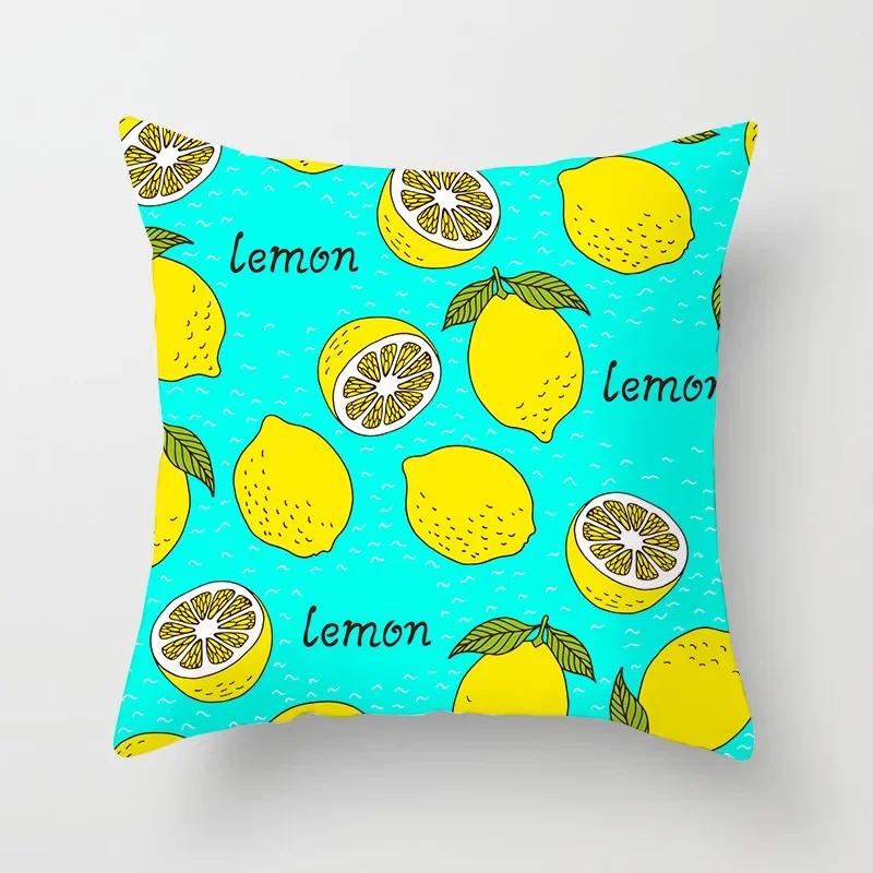 45*45 Fruit Cushion Cover For Wedding Decoration Pillow Case Avocado Orange Strawberry Print Home Decor Party