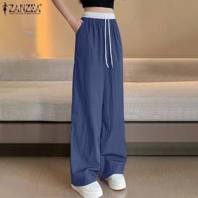 Damen Casual Elastischer Bund Kordelzug Lockere Hose