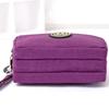 New Washed Denim Women's Three Zipper Coin Purse,Makeup Bag,Phone Bag,Hand-Held Portable Bag