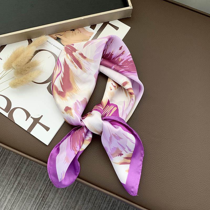 Retro 70*70 Square Scarf Colorful Silk Scarf Women Neck Scarf All-Match Shawl  Trendy Headscarf Women'S Accessories Gifts