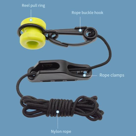 Downrigger Weight Retriever Kit 86-Inch Cord with Snap Cleat Fairlead for Trolling And Deep-Sea Fishing