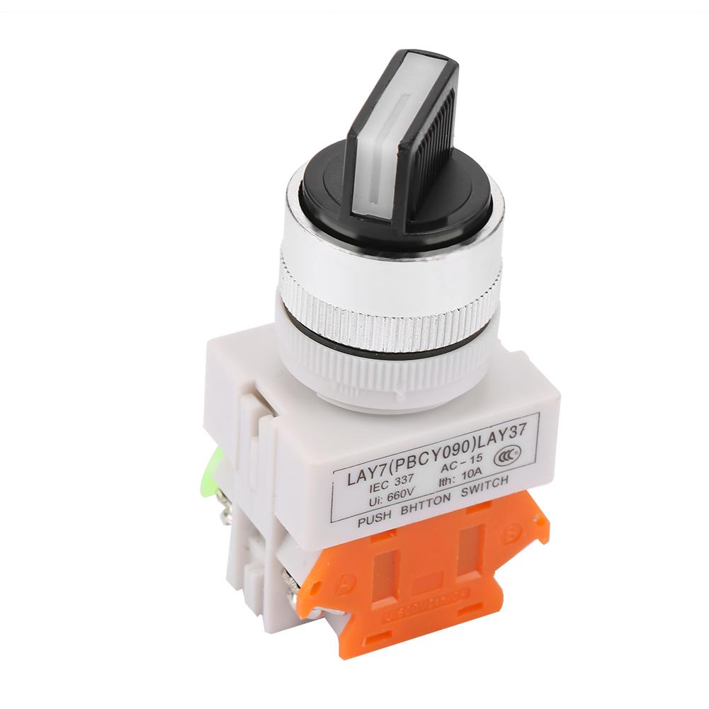 2 Position Maintained Selector Self Locking Rotary Switch Short Handle LAY37 11X 21