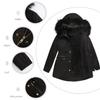 Women's Fleece-Lined Hooded Parka with Fur Collar - Warm Loose-Fit Cotton Jacket, European Size (2021 Autumn/Winter Collection)