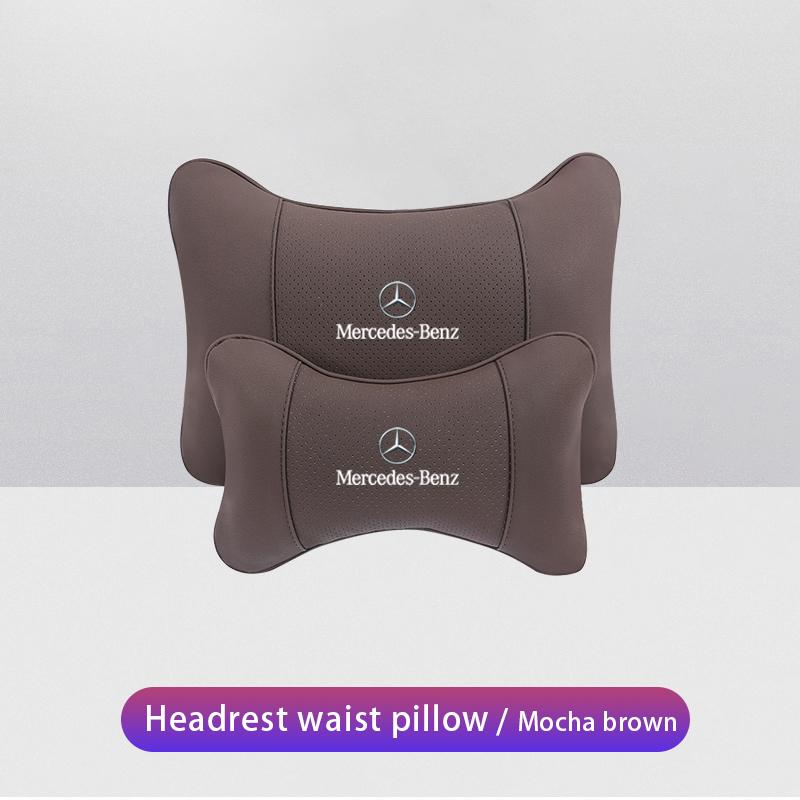 GLC GLB Car Seat Headrest Auto Logo Neck Pillow For Mercedes Benz AMG W206 W204 W205 W212 W213 W221 W222 W223 W251 W464 W240 W2