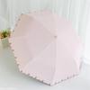 Embroidered Lace Three-Folding Automatic Umbrella Vinyl UV Protection Sunny and Rainy Dual Use Parasol Sun Shade Umbrella