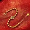 Gold Fu Charm Daily Bead Bracelet for Women, New Style, Simple and Sweet Jewelry, Chinese Style, Elegant Bead Bracelet