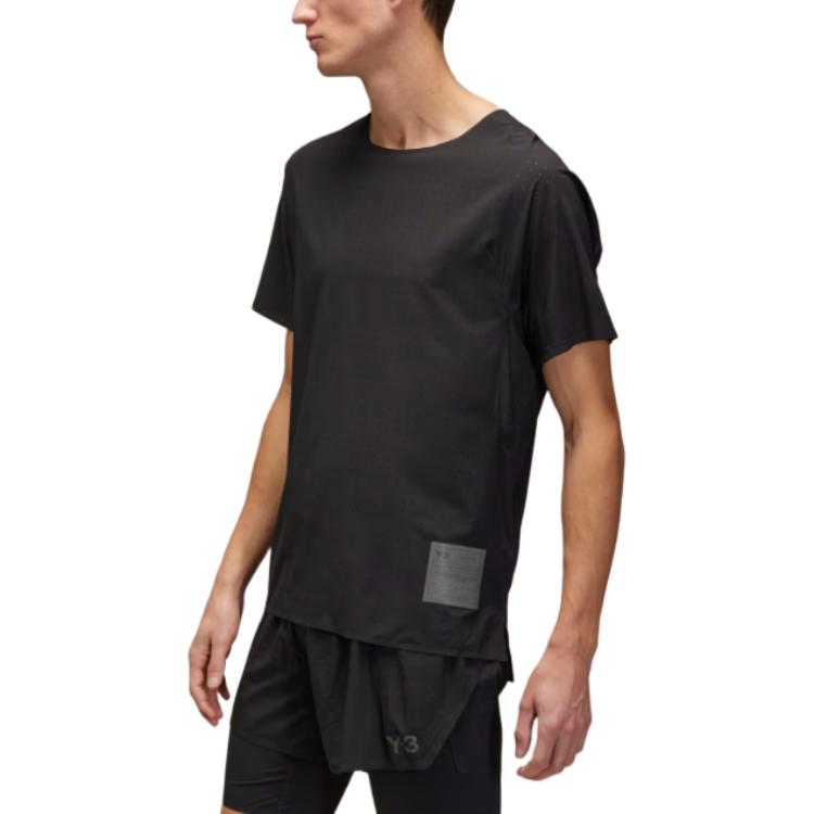 Y-3 Run Short-Sleeve Tee Black Men Tops JN4884