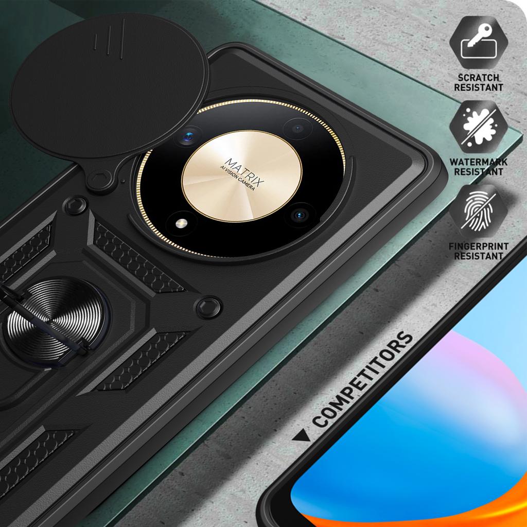Priekš Honor X9b 5G/Magic6 Lite 5G mobilo tālruņu maciņi TPU+PC bīdāms objektīva aizsargvāciņš