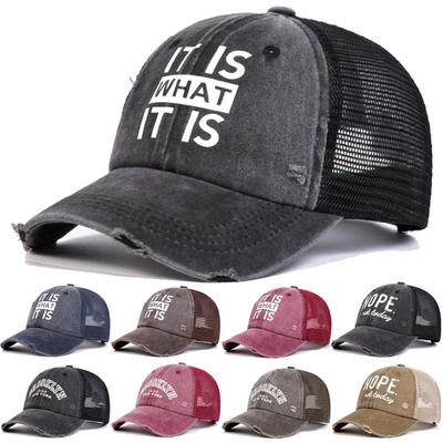 Letter Embroidered Baseball Cap for Women Spring Summer Outdoor Unisex Water Wash Snapback Hat Sports Casual Men Hip Hop Hat
