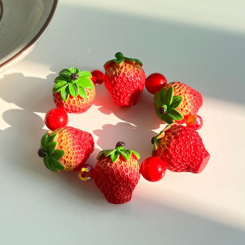 Beaded Simulation Fruit Bracelet Dopamine Summer Bohemian Jewelry  Vacation Accessories