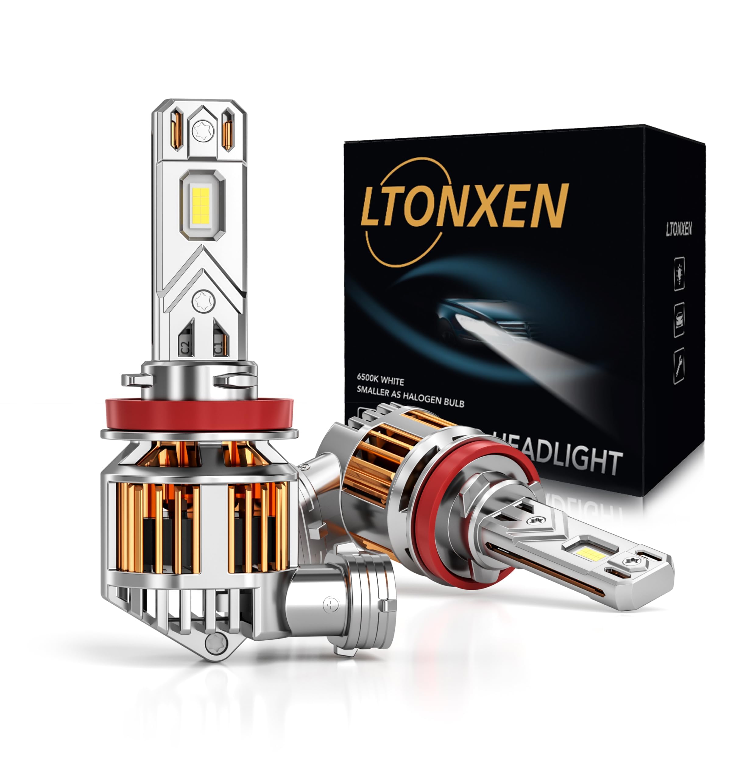 

LTONXEN LED Headlight H4 New Standard Vehicle Inspection Compatible LED Bulb... (H11/H8 Fan) H11/H8 Fan