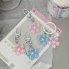 Stylish Flower Pattern Resin Keychain Pendant With Versatile Attachment Loop Perfect For Keychains Or Bag Charm